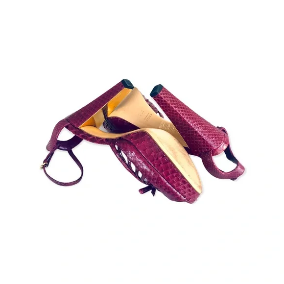 GUCCI Python Leather Platform Sandals - Picture 5 of 7